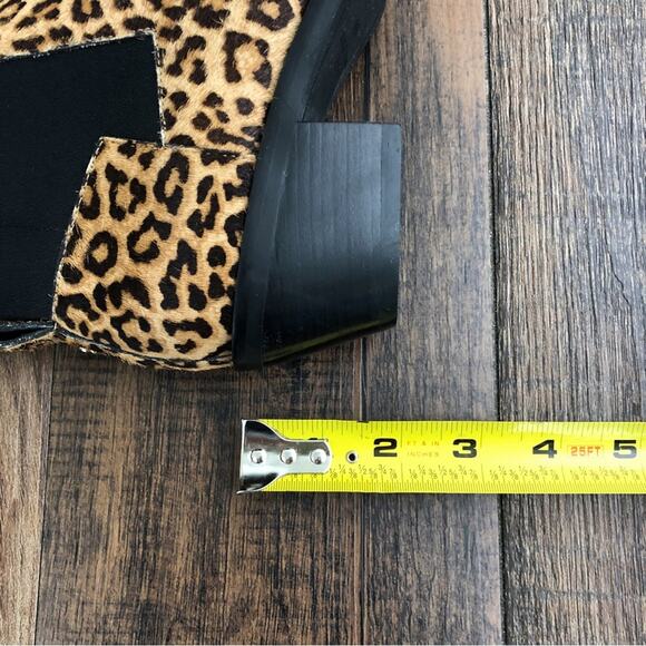 Cole Haan Leopard Print Ankle Boot Bold Neutral Dyed Calf Hair Size 5.5 Brown - Picture 15 of 15